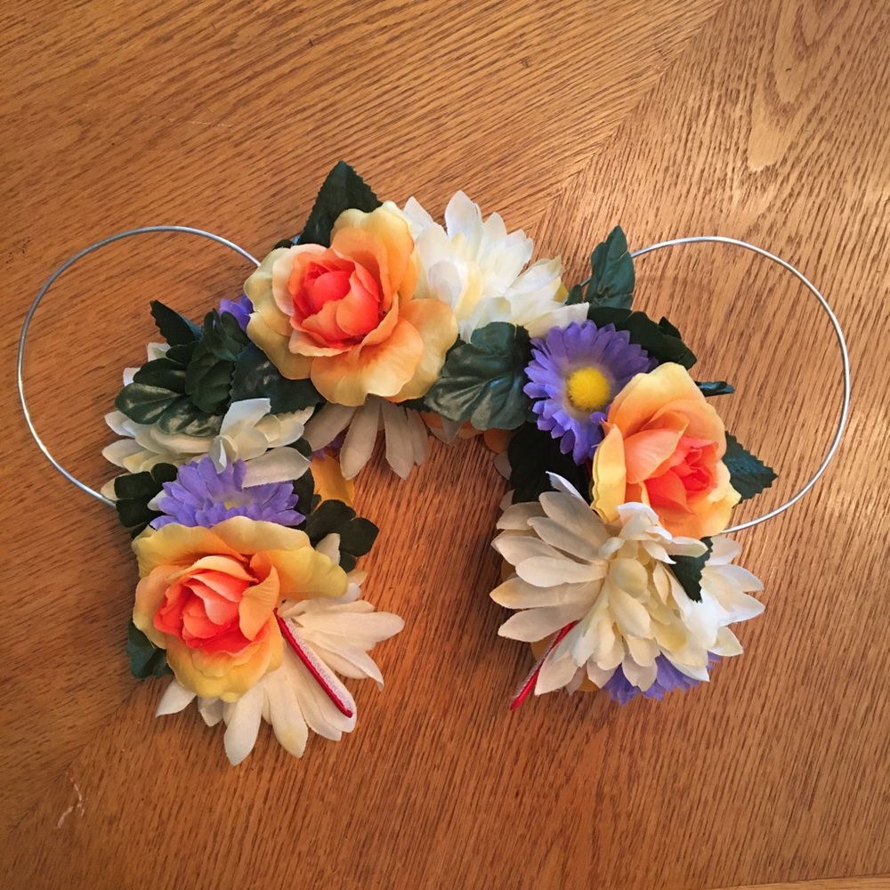 Handmade Floral Mickey Mouse Wire Ears